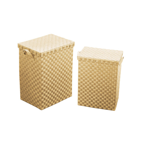 Laundry Baskets,Set of 2,Cream Paper Woven