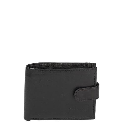 Gabee.com.au-Cobb & Co-PEBBLED FLAP BIFOLD LEATHER WALLET-BLACK / LEATHER-Mens Wallet