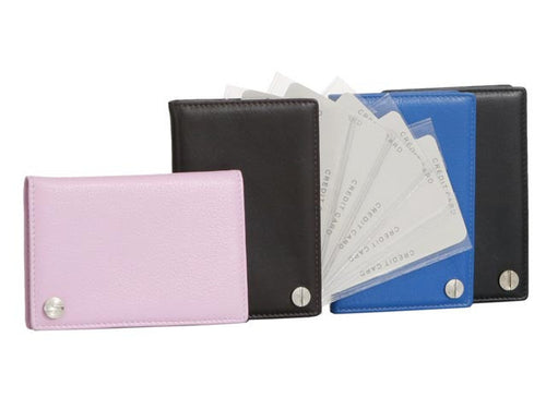 Gabee.com.au-Gabee-FAN PULL OUT LEATHER CREDIT CARD HOLDER--Leather Accessories