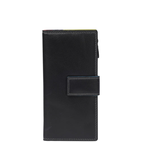 Gabee.com.au-Gabee-TWIGGY SKINNY MINI- LONG LEATHER PUR/ZIP POCKET-BLACK-Womens Wallet - 1