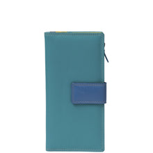 Load image into Gallery viewer, Gabee.com.au-Gabee-TWIGGY SKINNY MINI- LONG LEATHER PUR/ZIP POCKET-TEAL-Womens Wallet - 2
