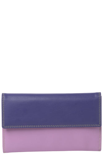 Gabee.com.au-Gabee-GABRIELLE FLAP OVER LEATHER WALLET-PURPLE-Womens Wallet