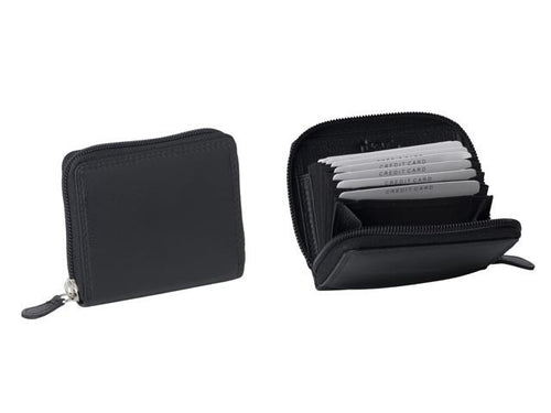 Gabee.com.au-Gabee-ZIP AROUND FAN CREDIT CARD HOLDER--Leather Accessories