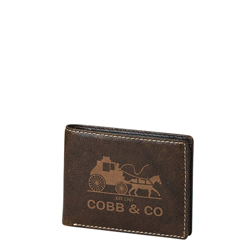 Gabee.com.au-Cobb & co-LEATHER SOFT TEXTURED WALLET-BROWN-Mens Wallet - 1