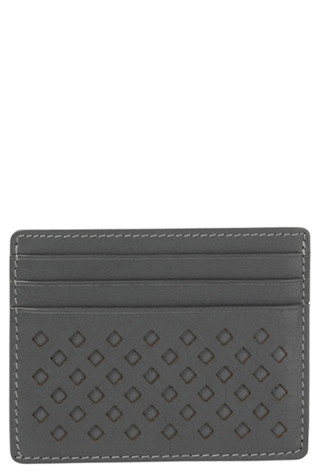 Gabee.com.au-Cobb & Co-DIAMOND LAZER CUT CREDIT CARD HOLDER-GREY-Leather Accessories - 1