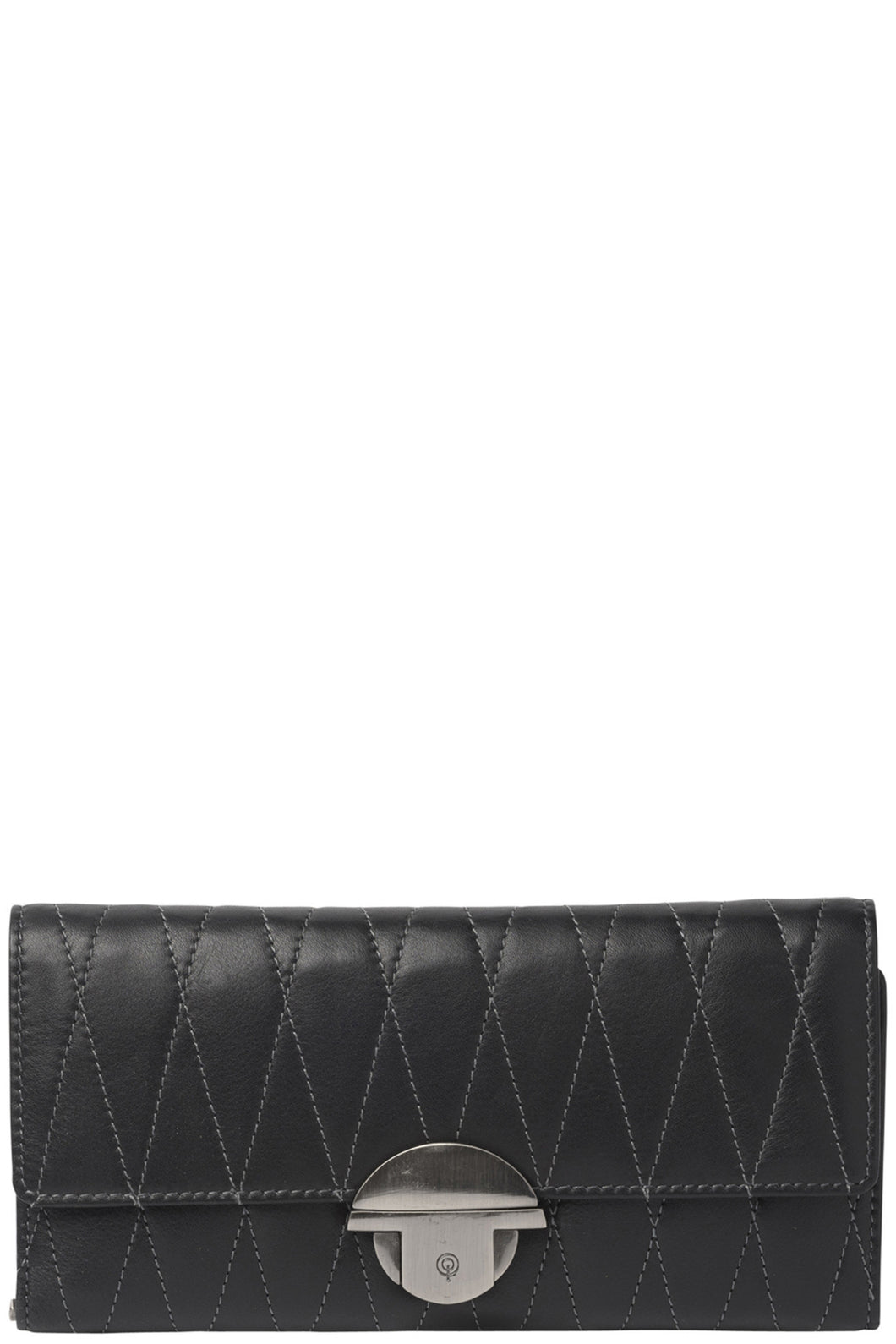Gabee.com.au-Gabee-PHOENIX STITCH AND LOCK BUCKLE LEATHER WALLET-BLACK-Womens Wallet - 2