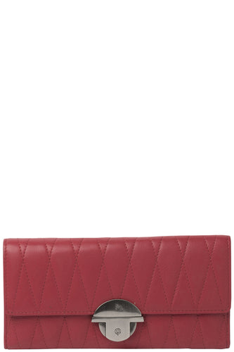 Gabee.com.au-Gabee-PHOENIX STITCH AND LOCK BUCKLE LEATHER WALLET-RED-Womens Wallet - 1