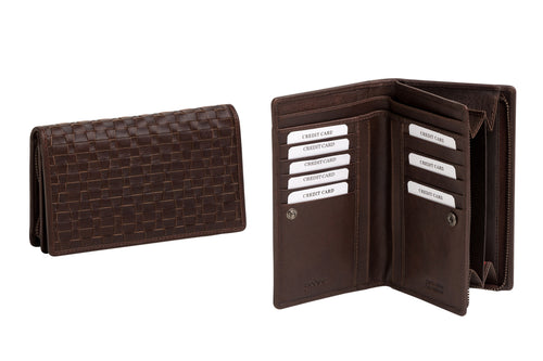 Gabee.com.au-Cobb & co-WOVEN LEATHER WALLET--Womens Wallet