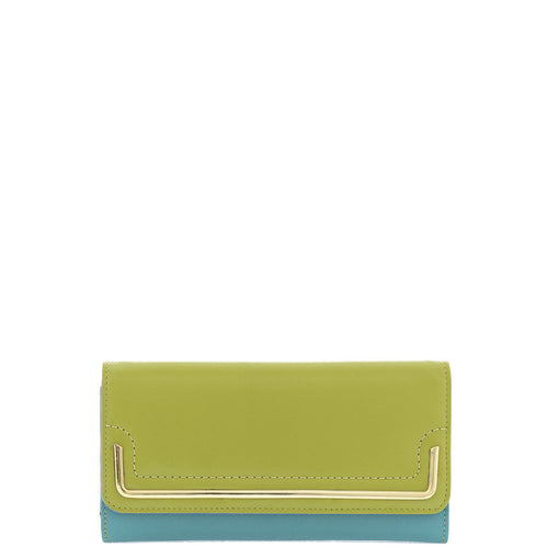 Gabee.com.au-Gabee-GOLDY LEATHER TRIFOLD WALLET-LIME-Womens Wallet - 1