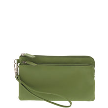 Load image into Gallery viewer, Gabee.com.au-Gabee-MANHATTAN LEATHER WRISTLET LADIES PURSE FITS IPHONE-GREEN-Womens Wallet - 3
