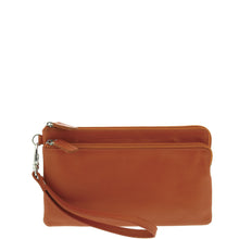 Load image into Gallery viewer, Gabee.com.au-Gabee-MANHATTAN LEATHER WRISTLET LADIES PURSE FITS IPHONE-ORANGE-Womens Wallet - 4
