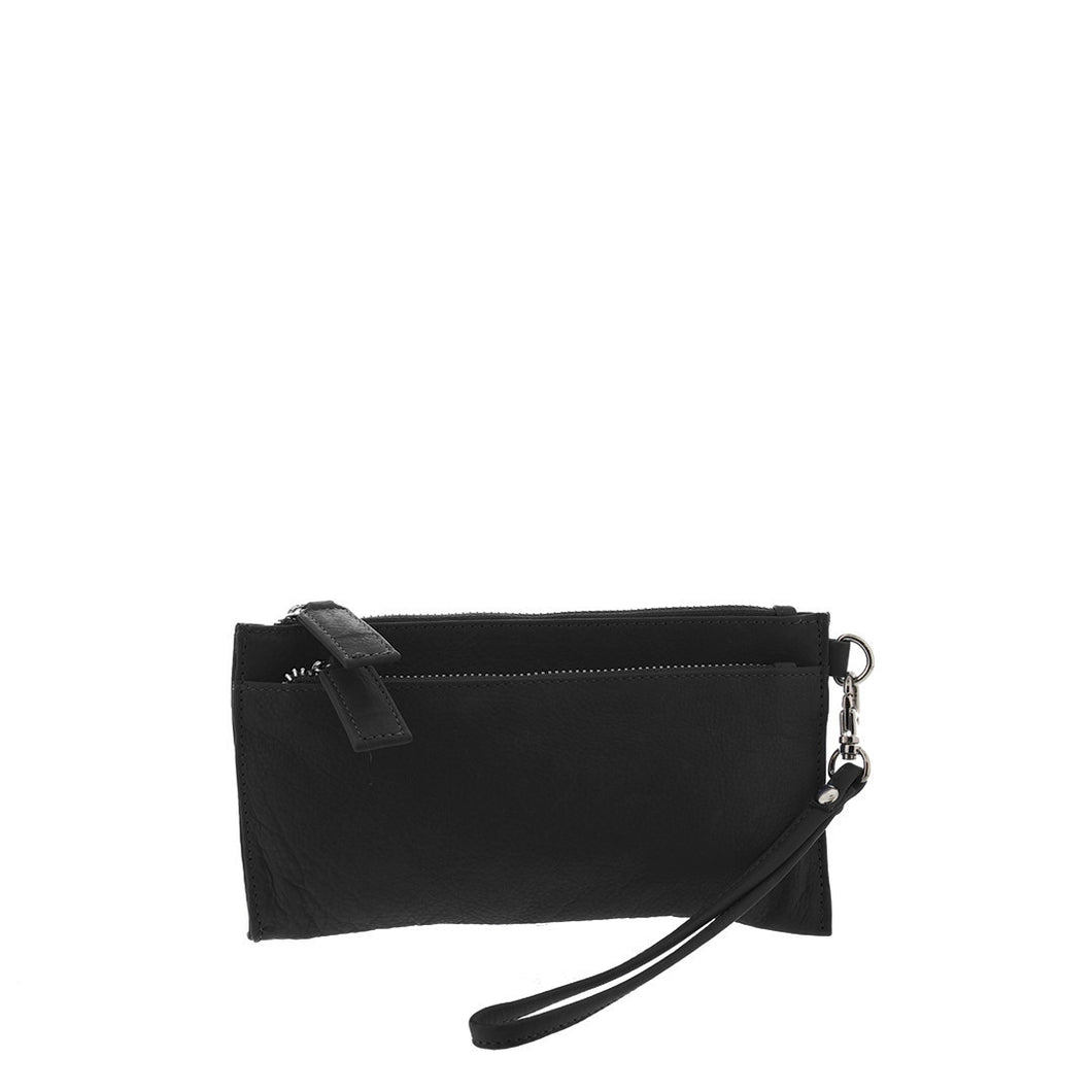 Gabee.com.au-Gabee-HARLEM LEATHER WRISTLET LADIES PURSE-BLACK-Womens Wallet - 3