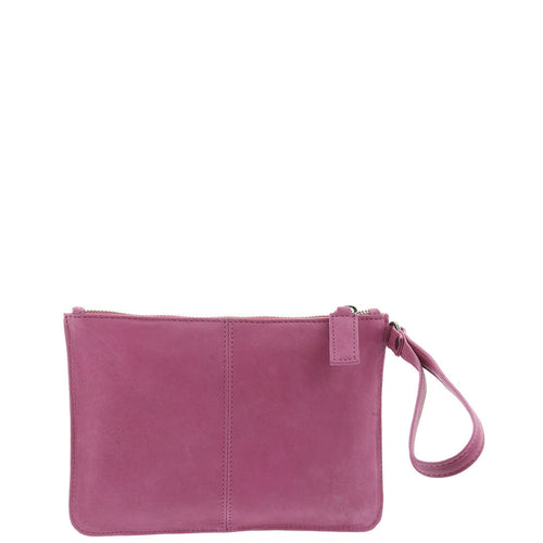 Gabee.com.au-Gabee-QUEENS LEATHER CLUTCH-FUSCHIA-Leather Accessories - 1