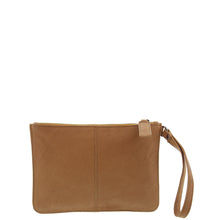 Load image into Gallery viewer, Gabee.com.au-Gabee-QUEENS LEATHER CLUTCH-TAN-Leather Accessories - 6
