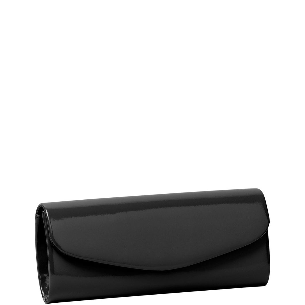 Gabee.com.au-Gabee-EMILY PATENT ENVELOPE CLUTCH-BLACK-Clutch - 1