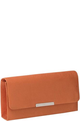Gabee.com.au-GABEE-LAUREN SATIN CLUTCH-ORANGE-Clutch - 1