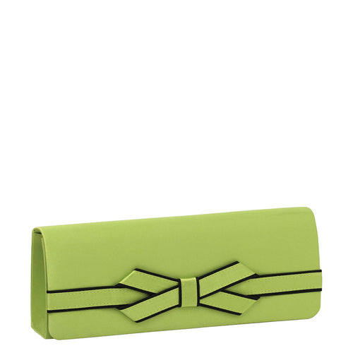 Gabee.com.au-Gabee-TALYA SATIN BOW CLUTCH-LIME-Clutch