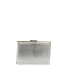 Load image into Gallery viewer, Gabee.com.au-Gabee-MISCHA SNAKE EMBOSS SQUARE FRAME CLUTCH-SILVER-Clutch - 3
