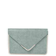 Load image into Gallery viewer, Gabee.com.au-Gabee-KIM CROC ENVELOPE CLUTCH-SEA BLUE-Clutch - 1
