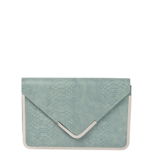 Gabee.com.au-Gabee-KIM CROC ENVELOPE CLUTCH-SEA BLUE-Clutch - 1