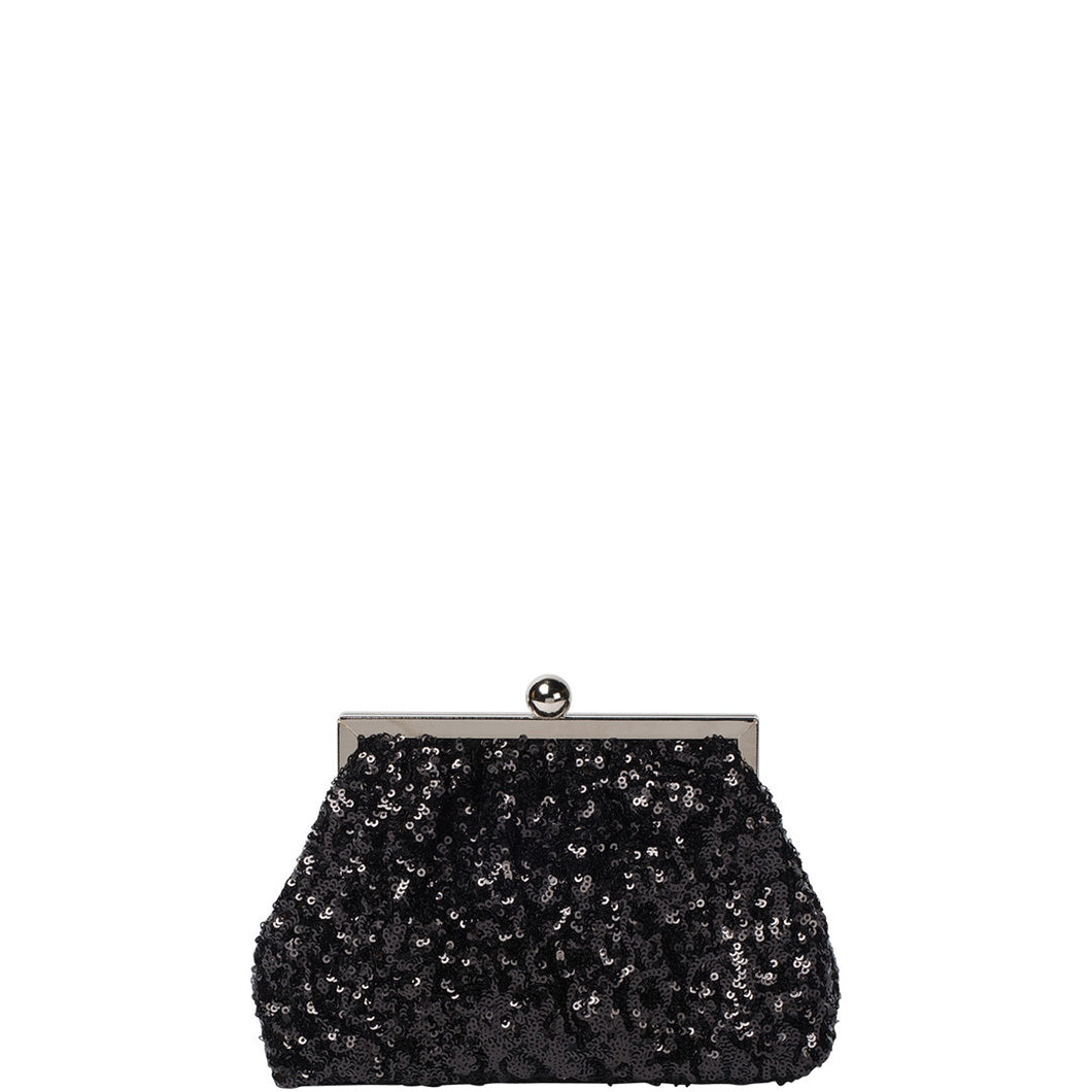 Gabee.com.au-Gabee-PAULINE  SEQUIN CLUTCH-BLACK-Clutch - 2