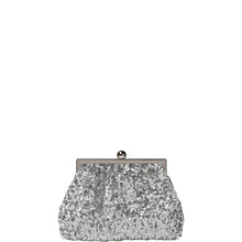 Load image into Gallery viewer, Gabee.com.au-Gabee-PAULINE  SEQUIN CLUTCH-SILVER-Clutch - 3
