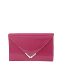 Load image into Gallery viewer, Gabee.com.au-Gabee-TATIANA PATENT ENVELOPE CLUTCH-FUSCHIA-Clutch - 1
