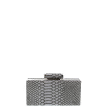 Load image into Gallery viewer, Gabee.com.au-Gabee-JUNE SNAKE BOX CLUTCH-GREY-Clutch - 4
