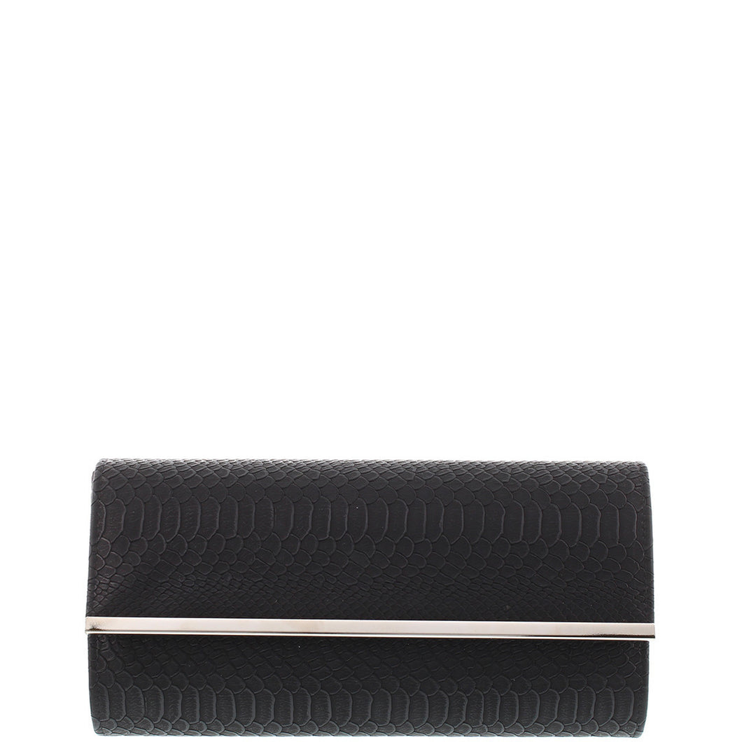 Gabee.com.au-Gabee-NAOMI SNAKE CLUTCH-BLACK-Clutch - 2