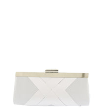 Load image into Gallery viewer, Gabee.com.au-Gabee-DELISSA SATIN CLUTCH METAL BAR ON TOP-WHITE-Clutch - 5
