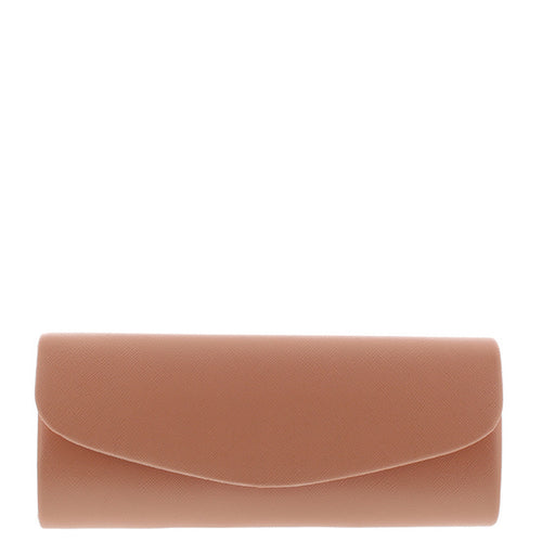 Gabee.com.au-Gabee-FLEUR SAFFIANO CLUTCH-SALMON-Clutch - 1