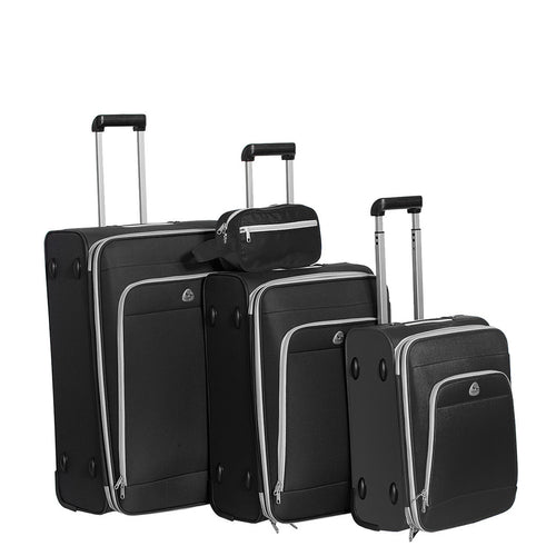 Gabee.com.au-Cobb & Co-SOFT SIDE EXPANDABLE TRAVEL LUGGAGE-BLACK / 3 PIECE SET-Luggage