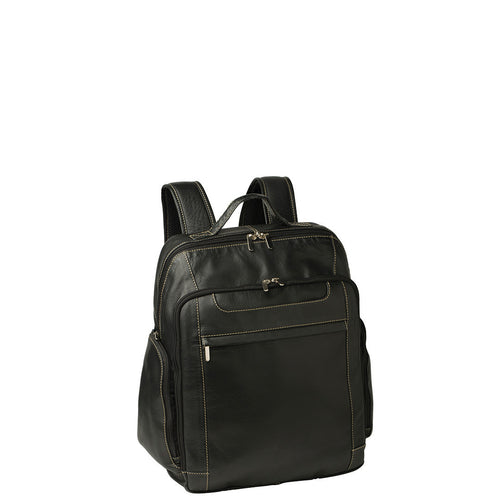 Gabee.com.au-Cobb & Co-JAC RFID BLOCKING LEATHER LAPTOP BACKPACK-BLACK-Backpacks