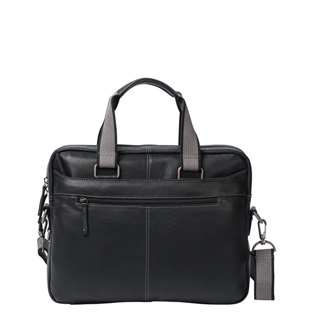 Gabee.com.au-Cobb & Co-HAYDEN RFID BLOCKING LEATHER BRIEFCASE-BLACK-Briefcase - 2