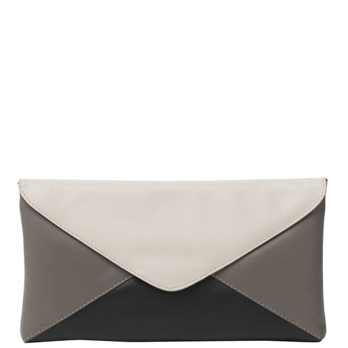 Gabee.com.au-Cobb & Co-MONOCHROME LEATHER ENVELOPE CLUTCH-MULTI COLOUR-Clutch