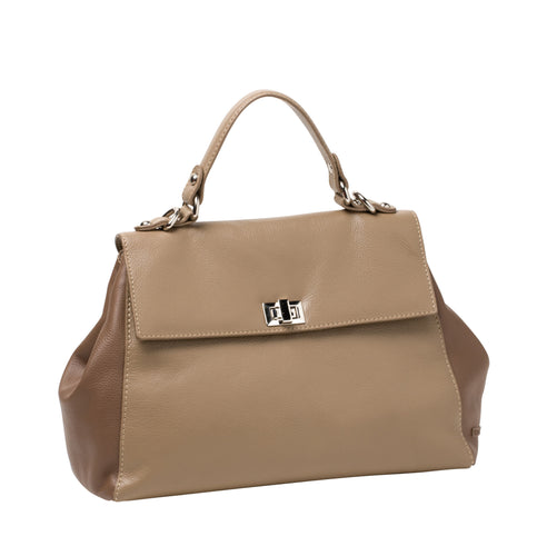 Gabee.com.au-Gabee-GRACE TWO TONE LEATHER SHOULDER BAG--Shoulder Bag - 1