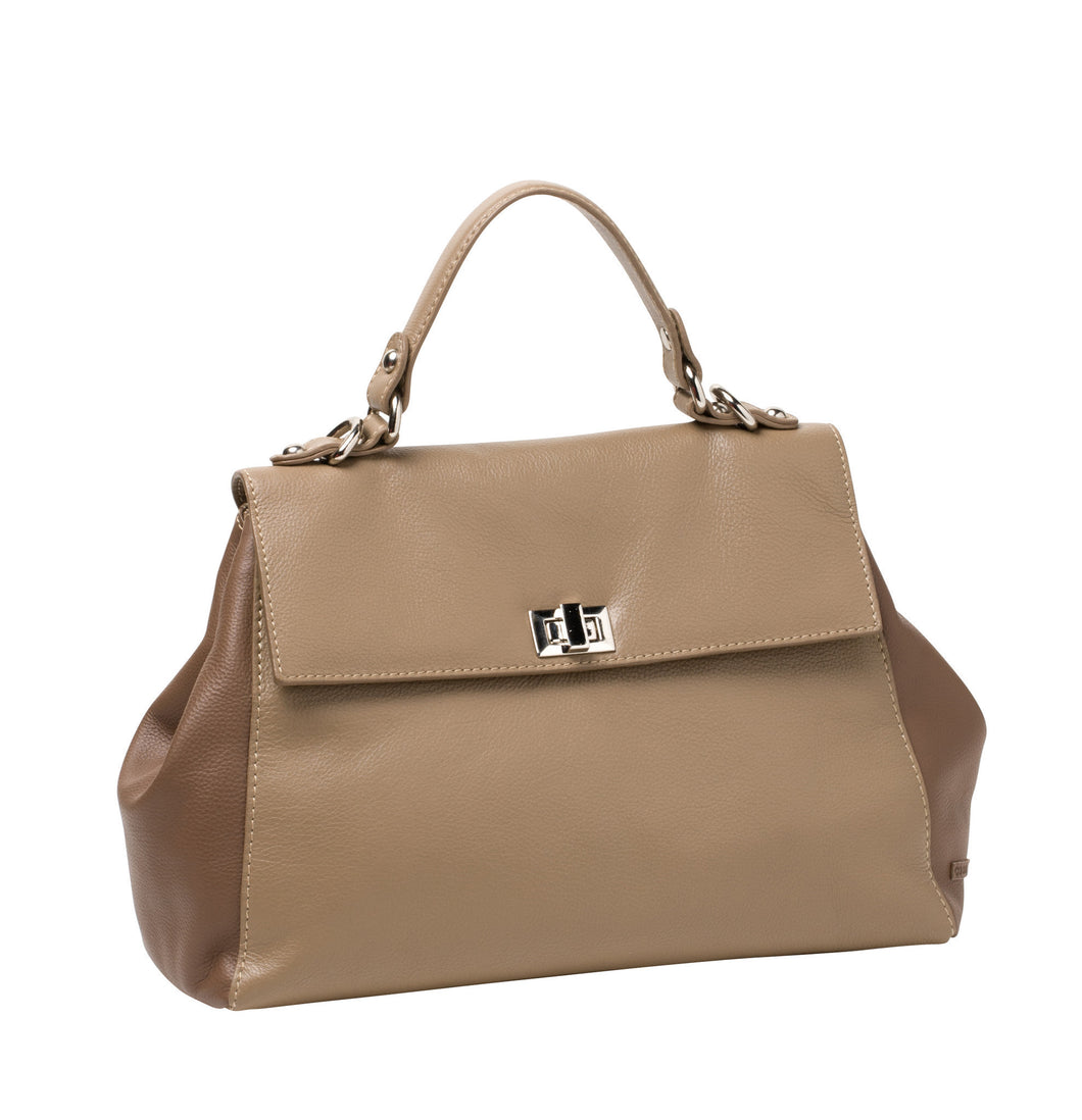 Gabee.com.au-Gabee-GRACE TWO TONE LEATHER SHOULDER BAG--Shoulder Bag - 1