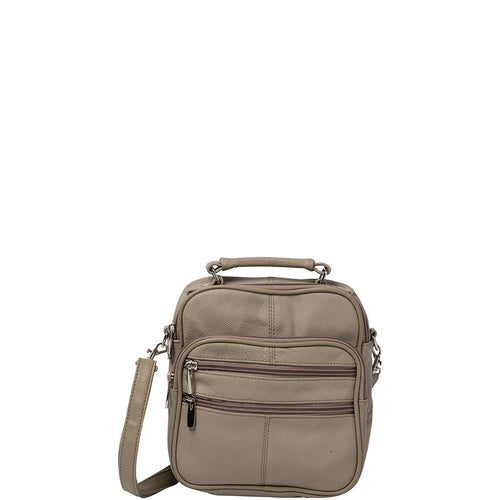 Gabee.com.au-Cobb & Co-CRYSTAL LEATHER UTILITY BAG-TAUPE-Bag - 1