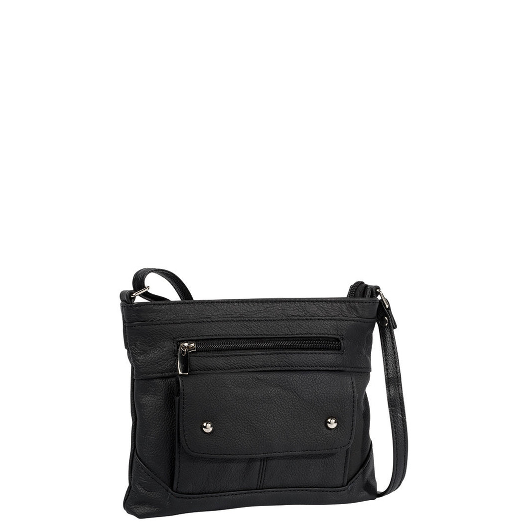 Gabee.com.au-Cobb & Co-SABRA LEATHER CROSSBODY BAG-BLACK-Crossbody Bag - 2