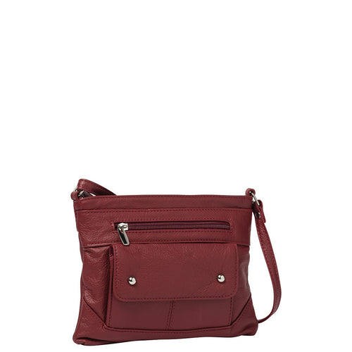 Gabee.com.au-Cobb & Co-SABRA LEATHER CROSSBODY BAG-RED-Crossbody Bag - 1