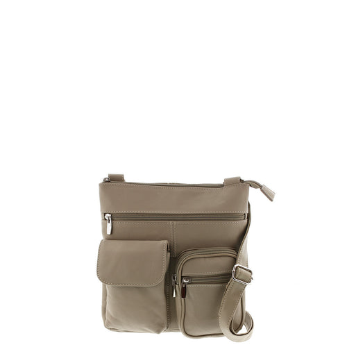 Gabee.com.au-Cobb & Co-OLIVE LEATHER CROSSBODY BAG-TAUPE-Shoulder Bag - 1