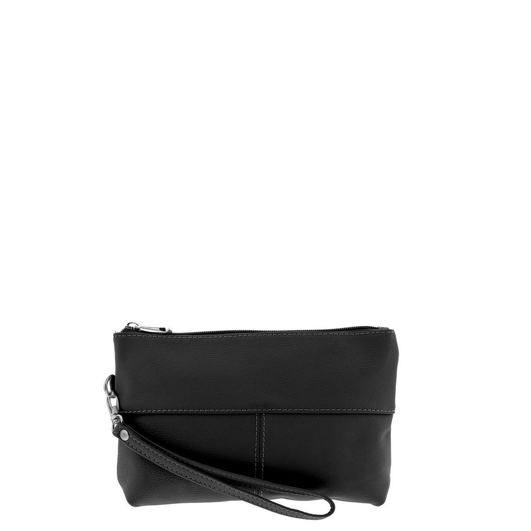 Gabee.com.au-Cobb & Co-MAPLE LEATHER WRISTLET CLUTCH-BLACK-Clutch - 2