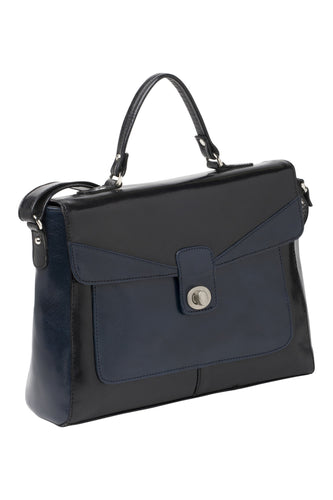 Gabee.com.au-Cobb & Co-LEAH TWO TONE LEATHER SHOULDER BAG--Shoulder Bag