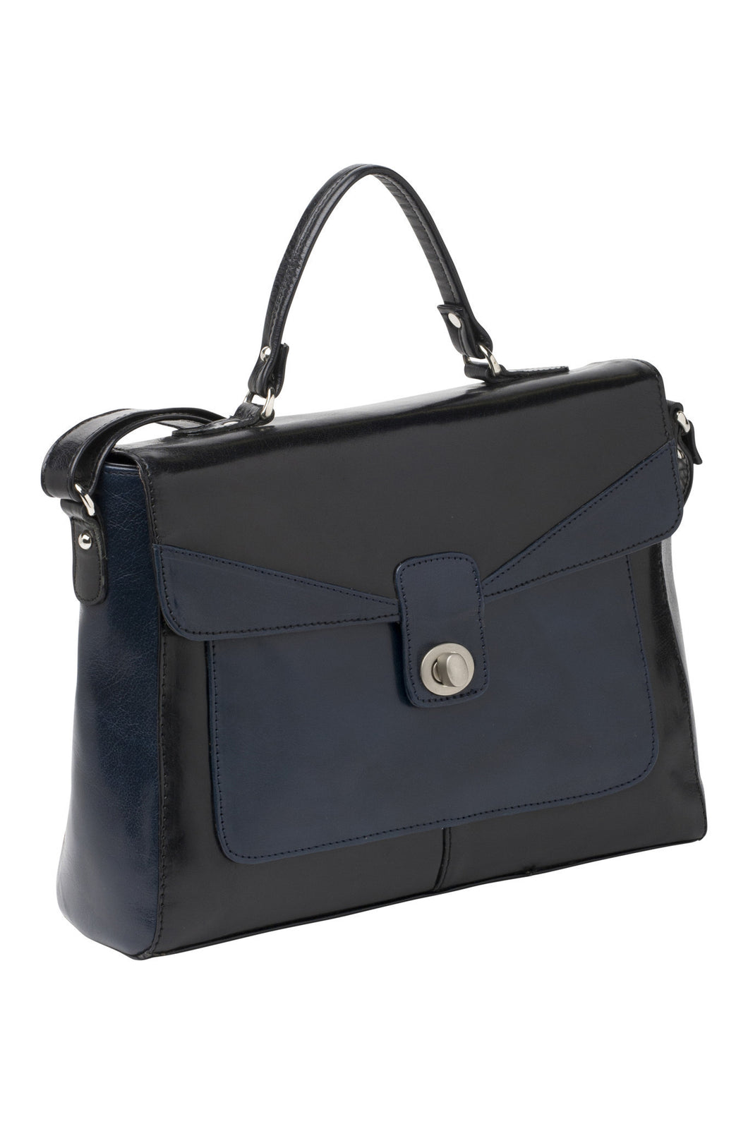 Gabee.com.au-Cobb & Co-LEAH TWO TONE LEATHER SHOULDER BAG--Shoulder Bag