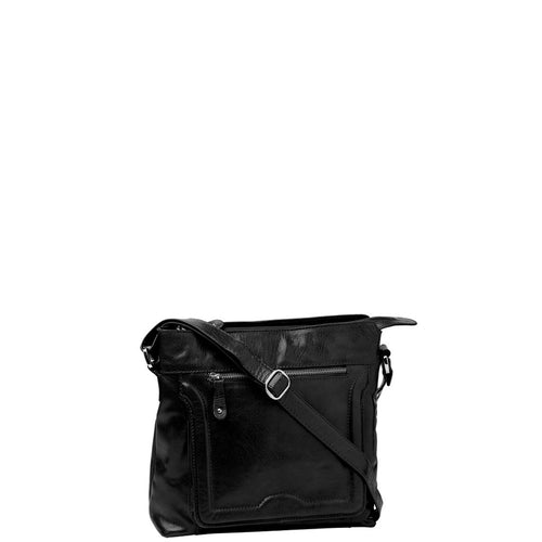 Gabee.com.au-Cobb & Co-ROSE LEATHER CROSSBODY BAG-BLACK-Crossbody Bag - 1