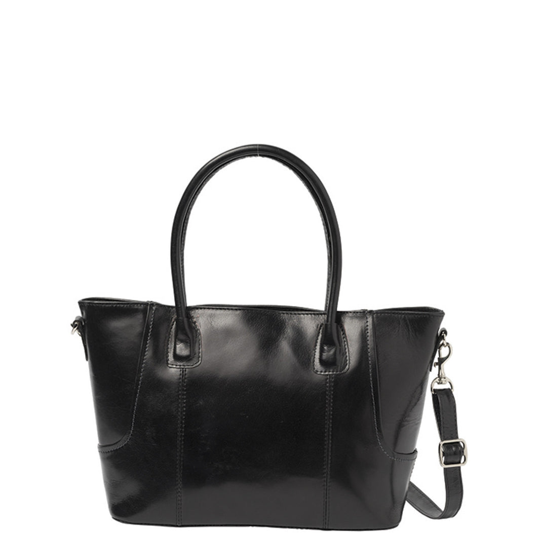 Gabee.com.au-Cobb & Co-TIA LEATHER TOTE-BLACK-Tote - 2