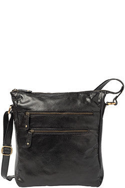 Gabee.com.au-Cobb & Co-ZAK LEATHER MESSENGER BAG-BLACK-Messenger Bag - 2