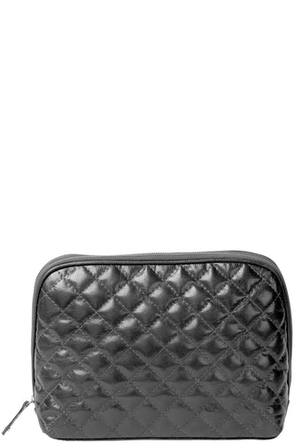 Gabee.com.au-Cobb & Co-ISLA QUILTED COSMETIC BAG-GREY-Cosmetic Bags