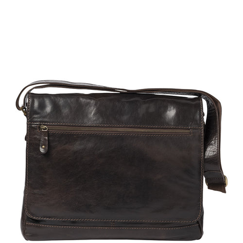 Gabee.com.au-Cobb & Co-DECLAN LEATHER LAPTOP BAG-CHOCOLATE-Messenger Bag - 1