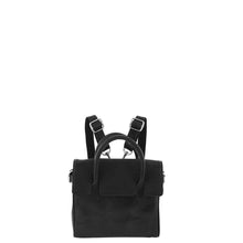 Load image into Gallery viewer, Gabee.com.au-Cobb &amp; Co-GRAZIA  SNAKE EMBOSS LEATHER BACKPACK CONVERTS TO CROSSBODY BAG-BLACK-Handbag - 2
